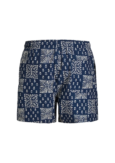 Jack & Jones Jpstmauı Shell Desenli Erkek Deniz Şortu Regular Fit Rahat Mavi