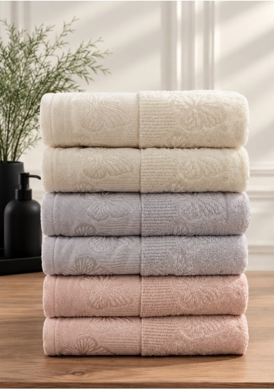 Özdilek Spread El Ve Yüz Havlusu 6'li 50x90 Krem - Gri - Bej