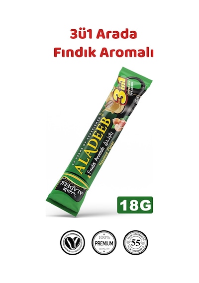 Aladeeb 3'ü 1 Arada Fındık Aromalı Kahve 48 x 18 G