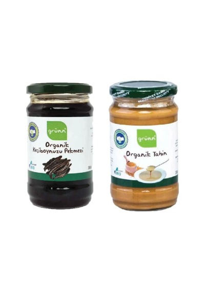 Grünn Organik Keçiboynuzu Pekmezi 380 G + Organik Tahin 300 G