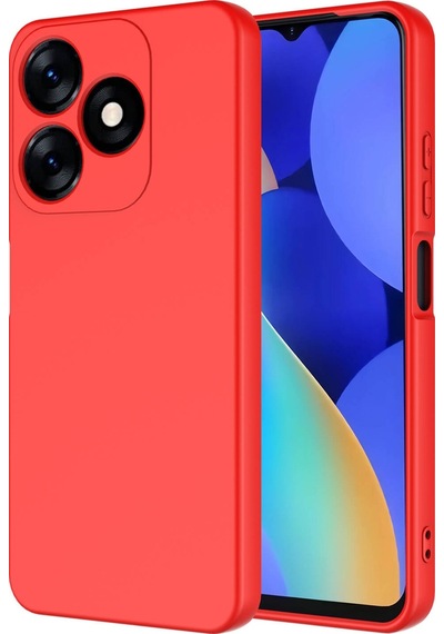 Forzacase Tecno Spark 10 4g Uyumlu Liquid Serisi İçi Kadife Lansman Silikon Kılıf Kırmızı