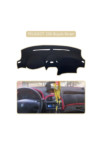 Peugeot 206 Büyük Ekrantorpido Koruma Halısı Bej Kenar