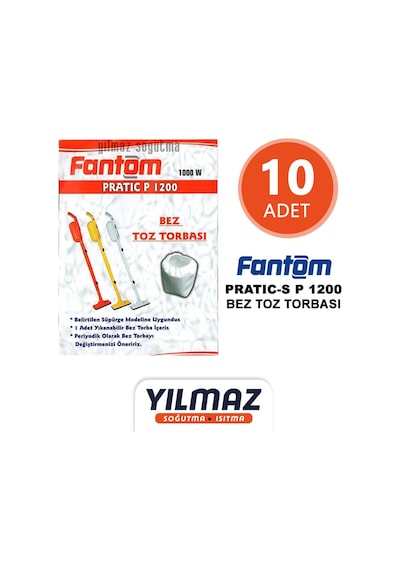 Fantom P1200 Pratik Dik Süpürge Bez Toz Torba - 10 Adet