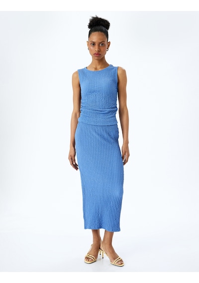 Koton Slim Fit Dokulu Drape Detaylı Yüksek Bel Kalem Etek Mavi 5sak10002uk Mavi Koton Slim Fit Dokulu Drape Detaylı Yüksek Bel Kalem Etek Mavi 5sak10002uk Mavi