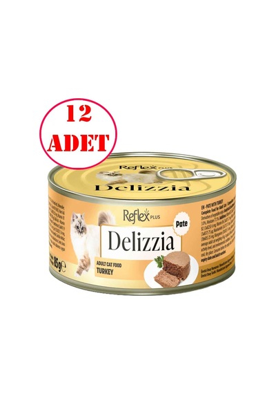 Reflex Plus Delizzia Kedi Konservesi Hindi Etli Ezme 85 Gr 12 Ad