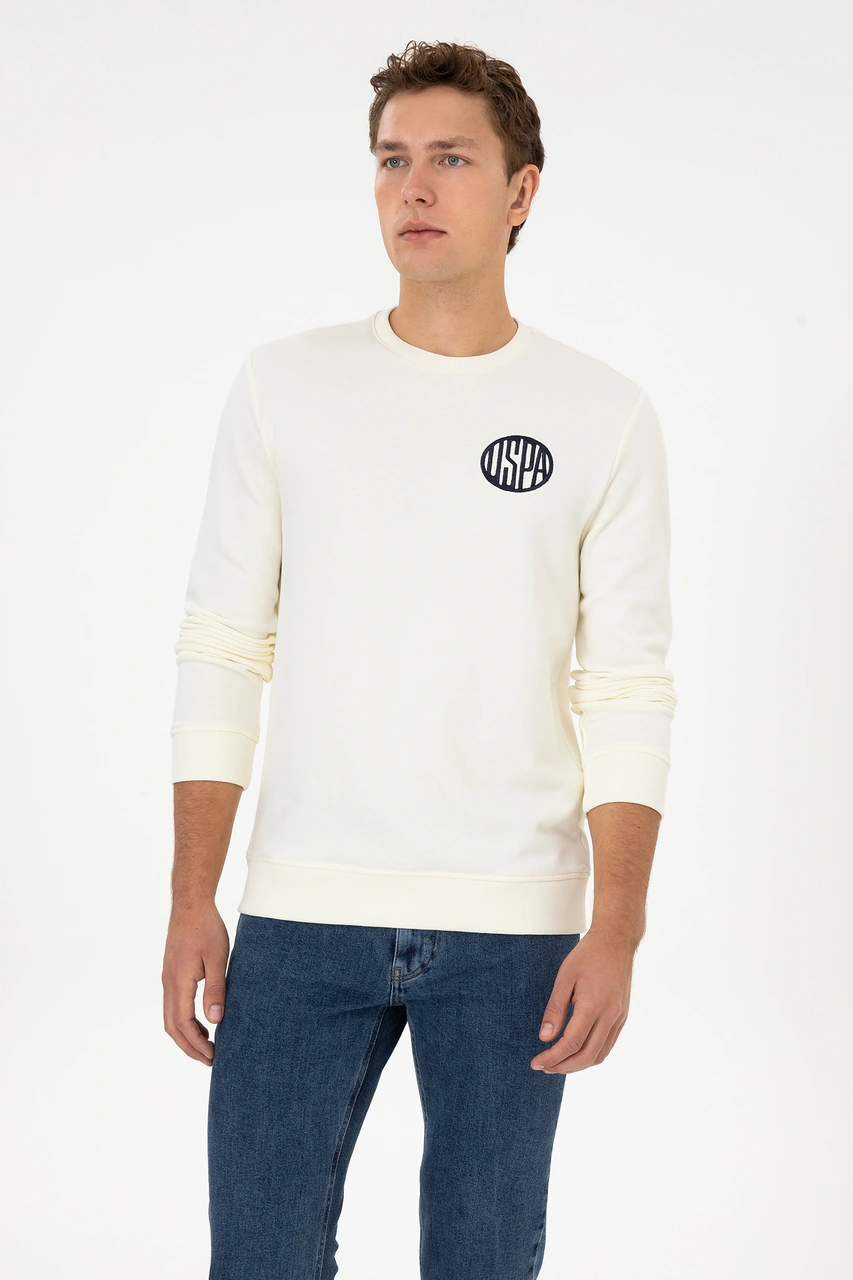 U.S. Polo Assn. Erkek Regular Fit Bisiklet Yaka Krem Sweatshirt 50308717-VR256