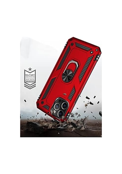 Xiaomi Redmi Note 10s İle Uyumlu Kapak Military Yüzüklü Stantlı Panzer Tank Kılıf - Siyah 6998