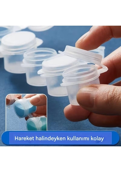 Mini Boya Kutusu 2ml 6'lı Şerit, Boya Paleti, Boya Saklama Kabı, Küçük Hokkalar-2 Şerit