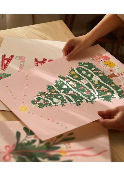Çerçevesiz Poster Noel Ağaçları 3'lü
