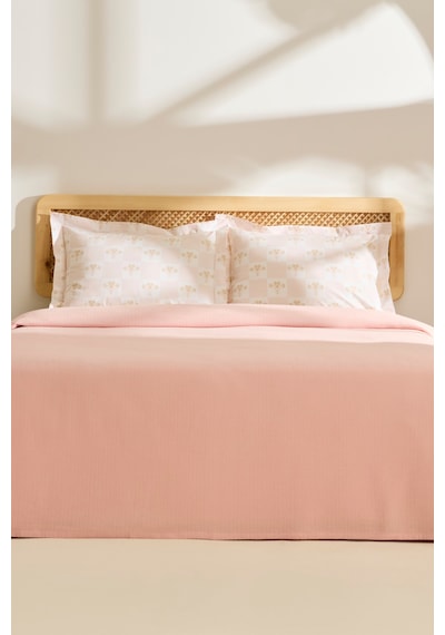Kaşmir Home Runa %100 Pamuk Çift Kişilik Pike Takımı Rose Rose
