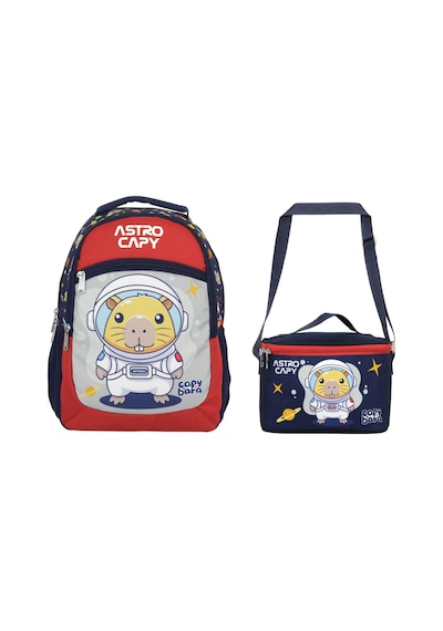 Capybara Erkek Çocuk Okul Sırt Çantası Ve Beslenme Çantası Seti - Lacivert - Kırmızı - Setcpb5227b Çok Renkli