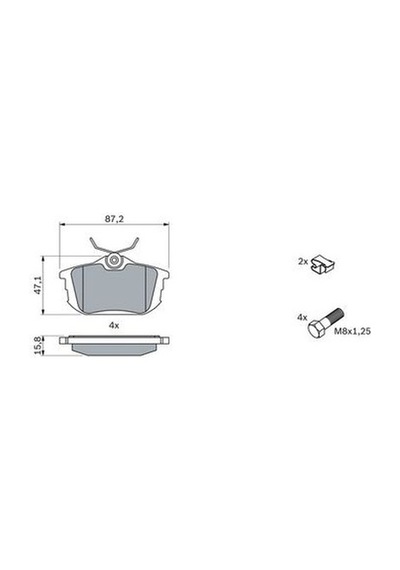 Mitsubishi Colt 1.1 2004-2012 Bosch Arka Balata 21861