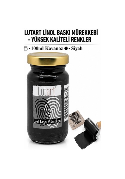 Linol Mürekkebi 100 Ml 1 Adet Lutart Linol Baskı Boya Mürekkebi Blok Baskı Sanat Su Bazlı Matbaa Mürekkebi Hobi Siyah