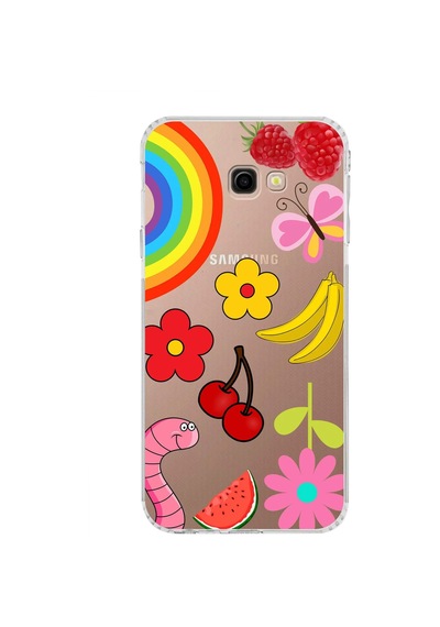 Samsung Galaxy J4+ Plus İle Uyumlu Water Color 5 Kamera Korumalı Şeffaf Kılıf Şeffaf
