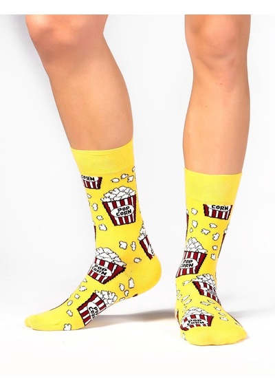 Ozzy Socks Sevgililer Günü Çiftler Için 2 Li Pop Corn Desen Hediye Paketi Sarı