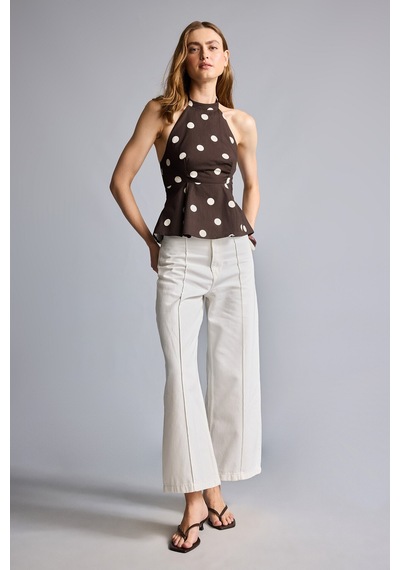 Defacto Regular Fıt Halter Yaka Poplin Kolsuz Bluz I2020ax26aubn340 Kahve-bn340