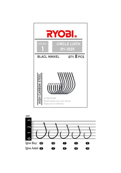 Ryobi İğne Circle Ligth Ry-1025 No : 1/0
