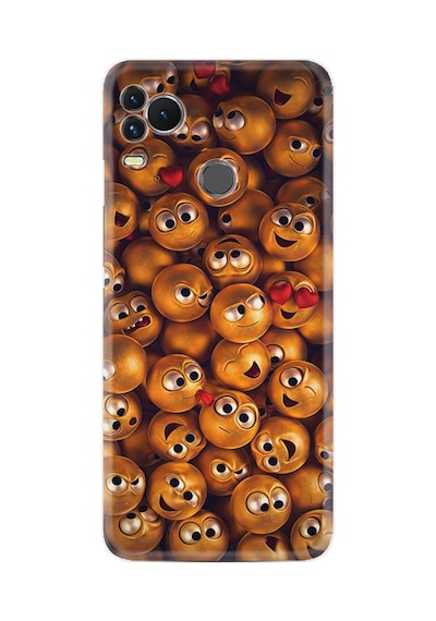 Omix X400 Kılıf Resimli Desenli Silikon Platinium Series Gold Emoji 1877