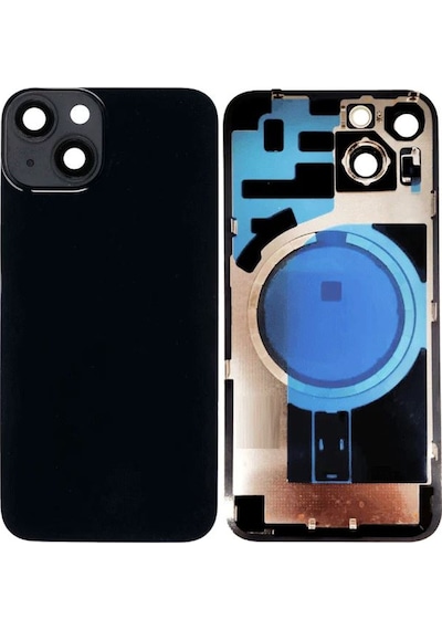 Apple Uyumlu iPhone 14 Plus Siyah Full Nfc Ve Demirli Arka Kapak Batarya Kapağı Pil Kapağı Siyah