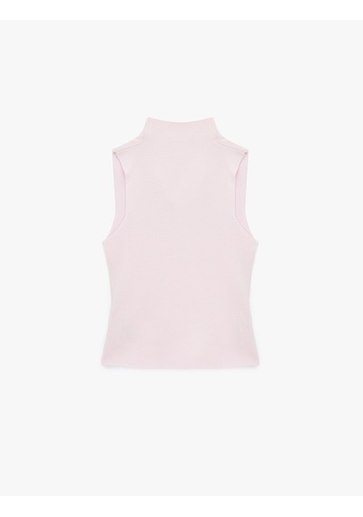 Koton Dik Dökümlü Yaka Viskon Triko Kolsuz Bluz Pembe 6sak30035ht Gül