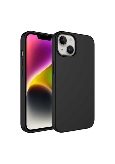 Apple Uyumlu iPhone 14 Plus Kılıf Sıvı Teknolojili Silinebilir Sert Zore Kivi Kapak Siyah