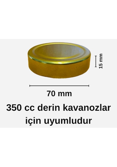 Twıst-of 20 Adet 70 Mm Yarım Etek Gold Cam Kavanoz Kapağı 20li