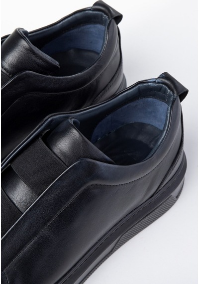 Ducavelli Espo Erkek Hakiki Deri Sneaker, Lastikli Sneaker, Hakiki Deri Sneaker, Erkek Sneaker Siyah
