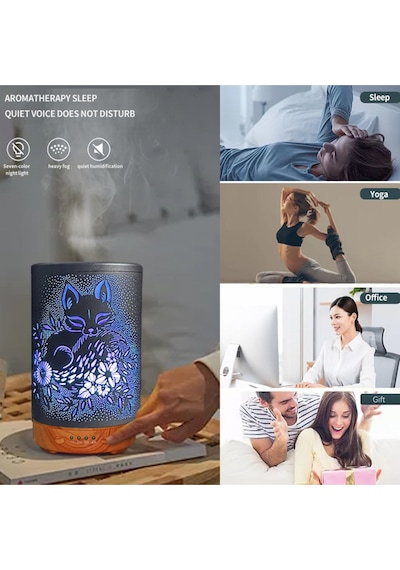 200 Ml Oda Hava Nemlendiricisi Rgb Işık Gece Lambalı Desenli Zaman Ayarlı Kumandalı Nemlendirici
