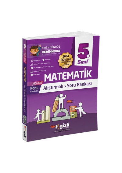 Gizli Yayınları 2025 5. Sınıf Matematik Alıştırmalı Soru Bankası