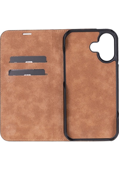 Bloomcase Sonat Obsidian Black Hakiki Deri Apple Uyumlu iPhone 17 6.3" Folio Kılıfı Siyah