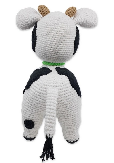 Amigurumi İnek,el Yapımı Amigurumi İnek Oyuncak Açık Kahverengi - Beyaz