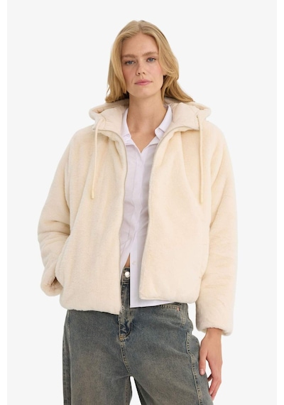 Defacto Su Geçirmez Regular Fit Kapüşonlu Suni Kürk Astarlı Mont F2145ax25wnbg414 Bej-bg414