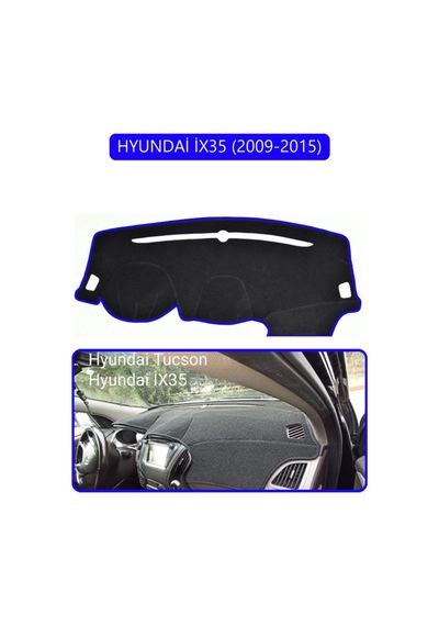 Hyundai İx35 2009-2015torpido Koruma Halısı Mavi Kenar