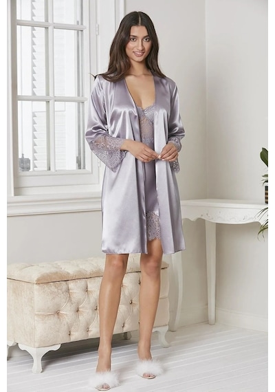 Pierre Cardin 6015 Kadın Dantelli Saten 6'lı Set-royal ROYAL