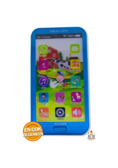 Müzikli Mavi Oyuncak Telefon - Ses Efektleri Ve Işıklarla Eğlenceli Çocuk Telefonu