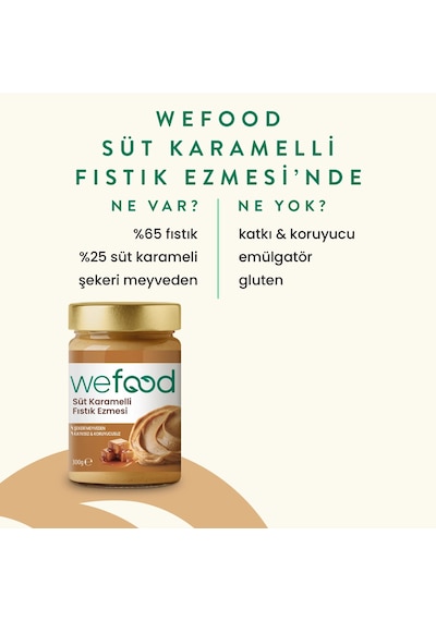 Wefood Süt Karamelli Fıstık Ezmesi 300 Gr 8683347036905
