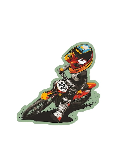Motocross Motosiklet Sticker 2 Adet 14cm