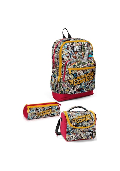 Coral High Kids Çizgi Roman Desenli 3 Lü Okul Çanta Seti Set0133215 Çok Renkli