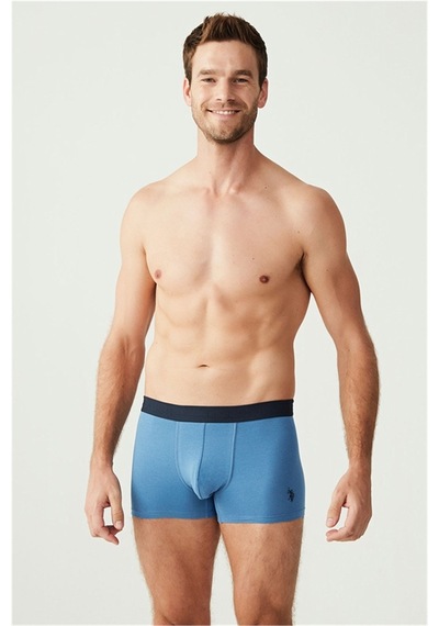 U.S. Polo Assn. U.s Polo Assn. 80256 Erkek 3 Lü Boxer-indigo&lacivert&indigobaskılı İndigo