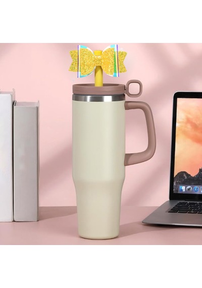 Stanley Kupası İçin Glitter Straw Topper Yayları - Yeniden Kullanılabilir İçecek Aksesuar Dekoru 2