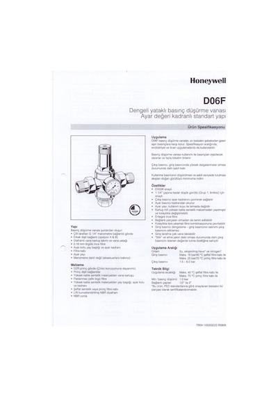 D06F-3/4A Honeywell Su Basınç Düşürücü (Maks. 16 Bar) - Filtreli