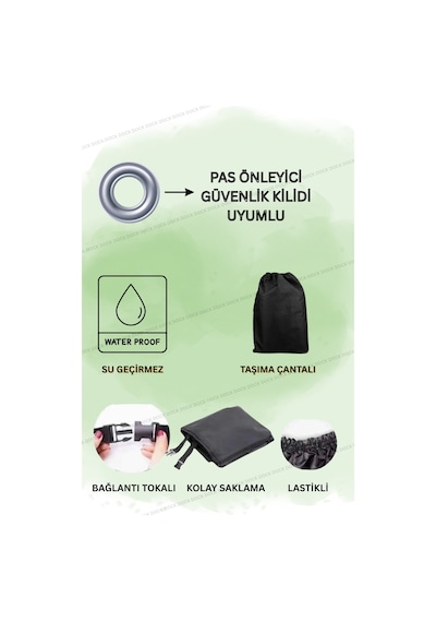 Siyah--arora Ar 185-20 Fırtına Kilit Uyumlu Motosiklet Brandası 4mevsim