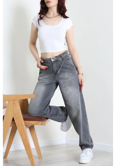 Modi Yan Cep Baggy Kot Pantolon Füme - 32876.2059. Altın - Siyah
