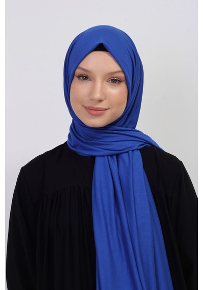Manolyaşal İslamic Hijab Tesettür Penye Şal - 70 X 180 / Saks Saks