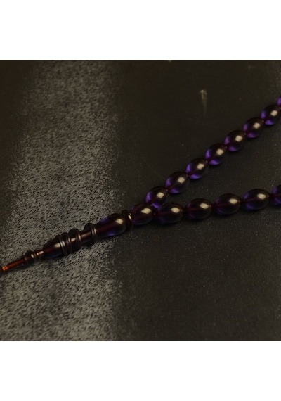 Arpa Kesim 8x11 Mm Ateş Kehribar Sistem Püsküllü Tesbih Kırmızı