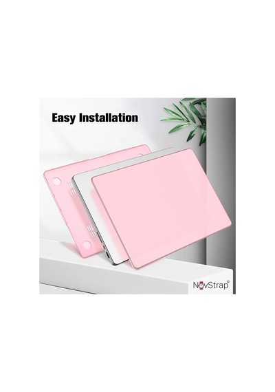 Novstrap Apple Uyumlu MacBook Pro 14 İnç M3 A2992 A2918 İle Parlak Kılıf + Siyah Klavye Kılıfı +film