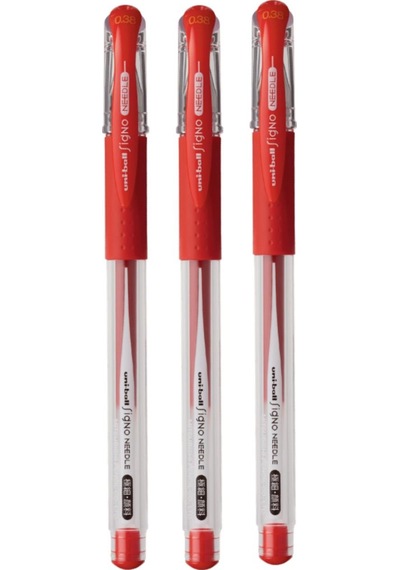 Uniball Signo Needle İğne Uçlu Jel Kalem Um-151nd 0.38 Mm Kırmız 3 Adet