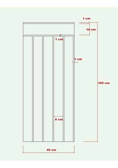 DUVAR PANELİ 45 cm Genişlik x 105 cm Ham mdf Duvar paneli ( 10 mm
