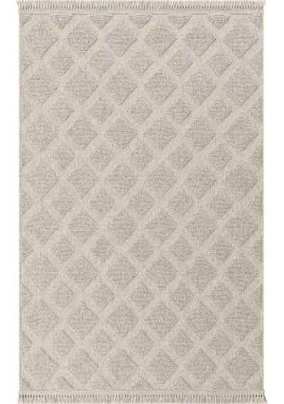 Çam Halı Enti Halı Togo 7506 Bej Geometrik Desenli Makine Halısı