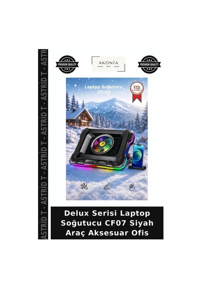 Delux Serisi Laptop Soğutucu Cf07 Siyah Araç Aksesuar Ofis